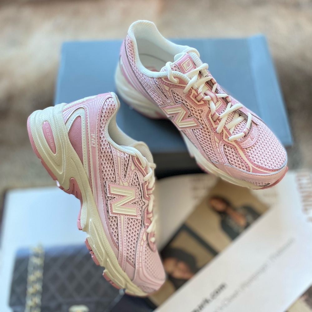 New Balance Pink and Cream Women's Sneakers